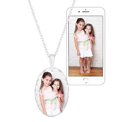 Personalized Small Oval Color Photo Pendant