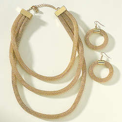 Mesh Necklace And Earring Set