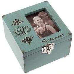 Personalized Bridesmaid Aqua Blue Frame Box