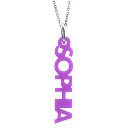 Personalized Vertical Acrylic Nameplate Necklace