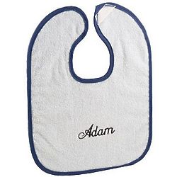 Light Blue and Royal Personalized Bright Baby Bib