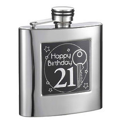 21st Birthday Stainless Steel Hip Flask