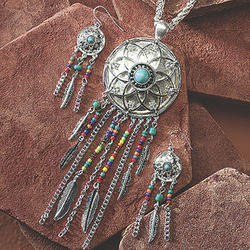 Dreamcatcher Necklace and Earring Set