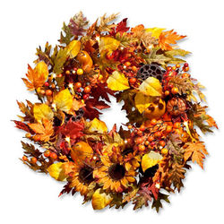 26" Autumn Harvest Fall Wreath