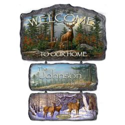 Personalized Welcome to the Wilderness Deer Art Welcome Sign