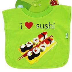 I Love Sushi Green Pull-Over Bib