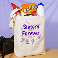 Sisters Forever Personalized Canvas Tote Bag
