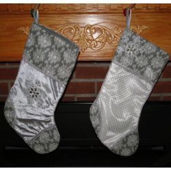 Personalized Silver Frost Christmas Stocking