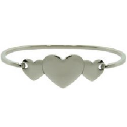 Engravable Three Hearts Bangle Bracelet