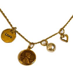 Love and Charms Lincoln Penny Pendant with Goldtone Chain