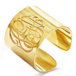 Gold Vermeil Monogram Cuff Ring
