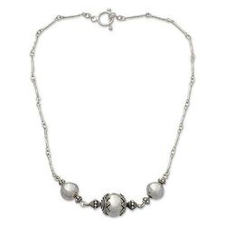 Sterling Silver Ping Pong Trio Necklace