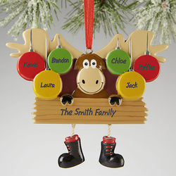 Personalized Christmas Moose Ornament