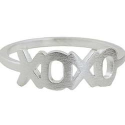 Hugs And Kisses Sterling Silver Band Ring