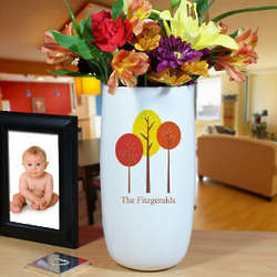 Personalized Ceramic Fall Flower Vase