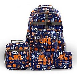 Personalized All Sport Super Backpack and Lunchbox Set