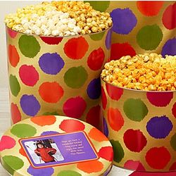 3-Flavor Holiday Dots Popcorn Tin
