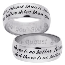 No Better Friend Than a Sister Sterling Silver Band