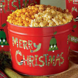 Merry Christmas 3 Flavor 2 Gallon Popcorn Tin