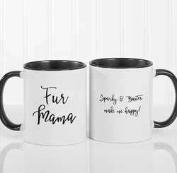 Personalized Pet Expressions Coffee Mug with Black Handle