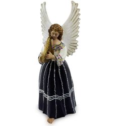 Ceramic Angel with Harp Figurine