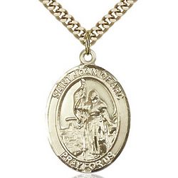 Gold Filled St. Joan of Arc Marines Pendant with Chain