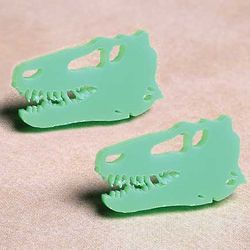 Neon Green T-Rex Earrings