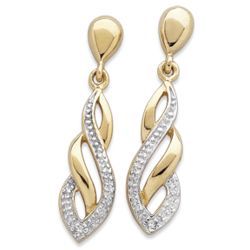 Diamond Accent Two-Tone Swirl Earrings