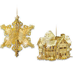 Gold Brass Christmas Ornaments