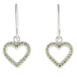 Happy Hearts in Love Peridot Dangle Earrings