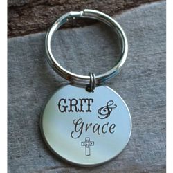 Grit and Grace Personalized Key Chain