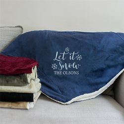 Let It Snow Personalized Sherpa Blanket