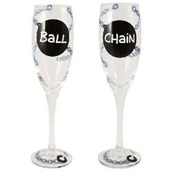 Ball and Chain Champagne Flutes