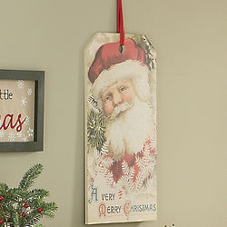 Vintage Santa Gift Tag Sign
