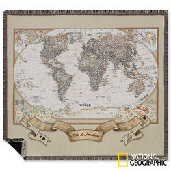 Personalized National Geographic World Map Blanket