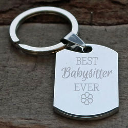 Personalized Best Babysitter Ever Keychain
