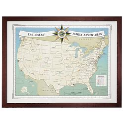 Personalized Family Travel Pushpin USA Map