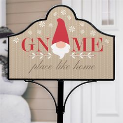Personalized Gnome Place Like Home Magnetic Garden Sign Set