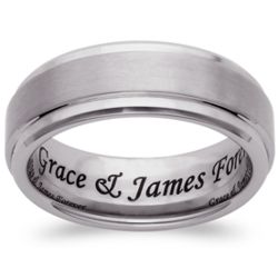 Men's Engraved Tungsten and Satin Band