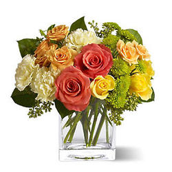 Citrus Splash Bouquet with Glass Vase
