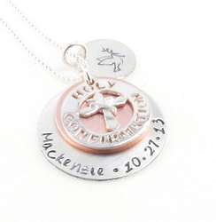 Personalized Holy Confirmation Hand-Stamped Necklace