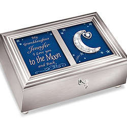 Granddaughter, I Love You to the Moon Personalized Music Box