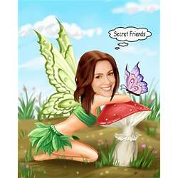 Butterfly Friends Caricature from Photos