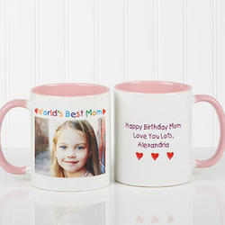 Ladies Pink Personalized Photo Coffee Mug