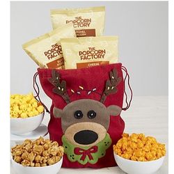 Felt Reindeer Tote Bag with Popcorn