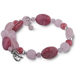 Shades of Pink Gemstones Beaded Coil Bracelet
