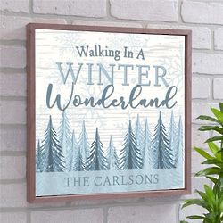 Walking in a Winter Wonderland Personalized Wall Sign