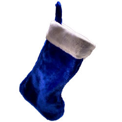Blue Plush Christmas Stocking