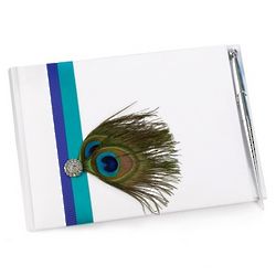 Peacock Guest Book and Pen Set