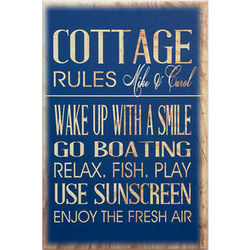 Personalized Cottage House Rules Canvas Art